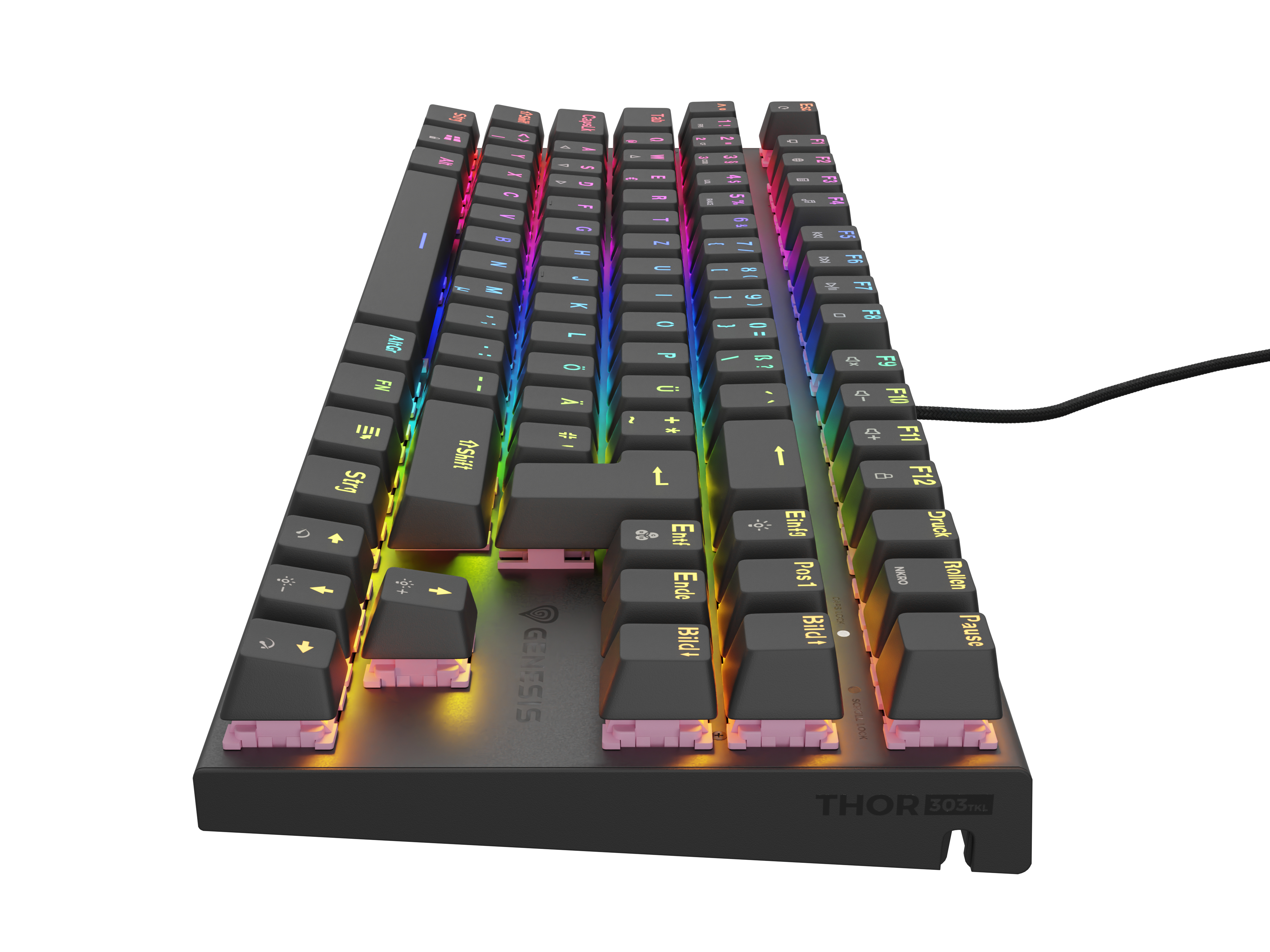 Genesis THOR 303 TKL Silent Gaming-Tastatur mechanisch USB RGB QWERTZ Schwarz