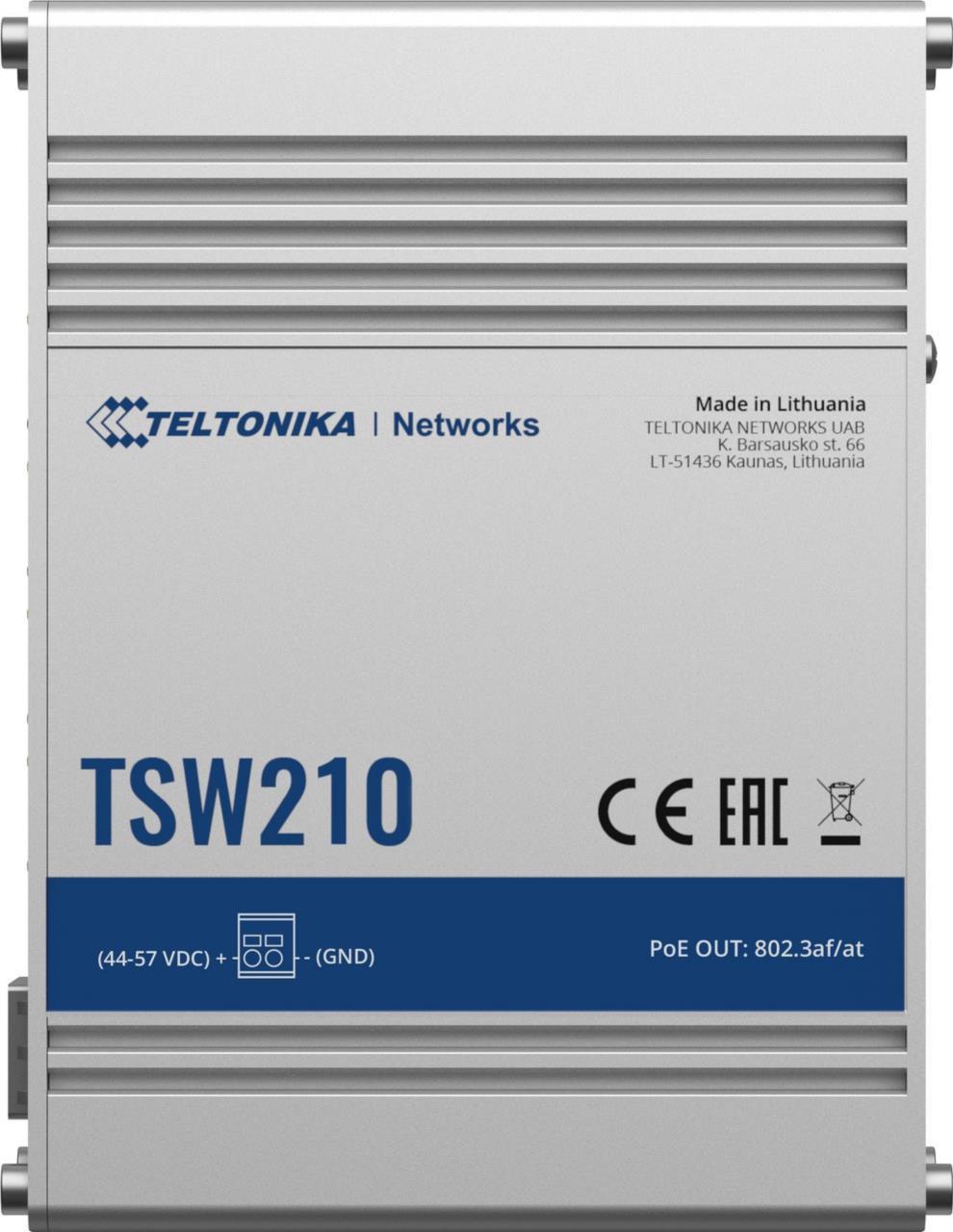 Teltonika IP30 Industrie 8-Port 1Gbit, 2-Port SFP unmanaged Switch, -40°C - +75°C Industrie Switche (TSW210)