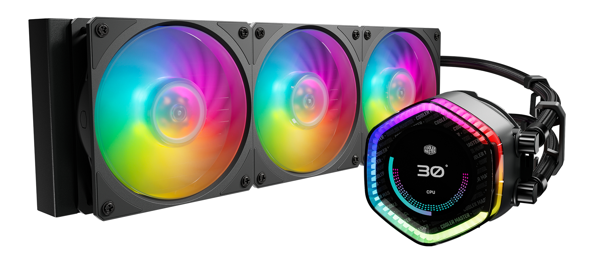 Cooler Master MasterLiquid 360 ION AIO-Flüssigkeitskühlung 360 mm ARGB LCD Schwarz