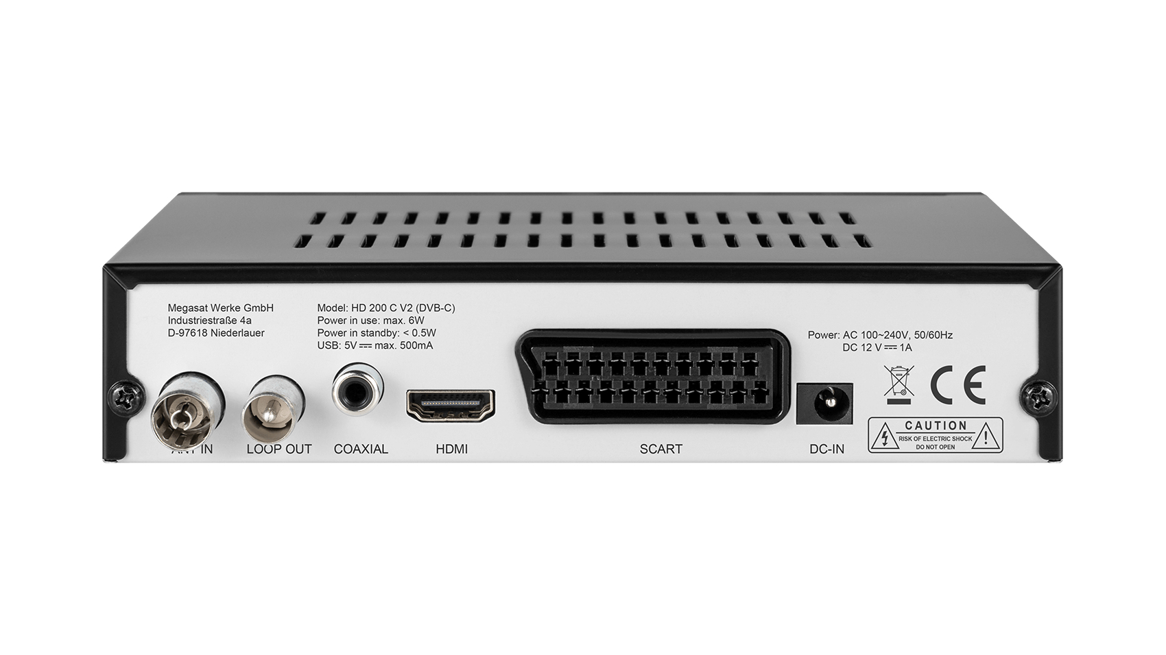 Megasat HD 200C V2 Full HD DVB-C Kabelreceiver Schwarz