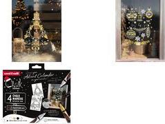 uni-ball Kreidemarker Chalk marker, 4er Weihnachtsbox SCANDI farbig sortiert, Rundspitze, Strichstärke: 1,8 mm (CF CHALK/4 010)