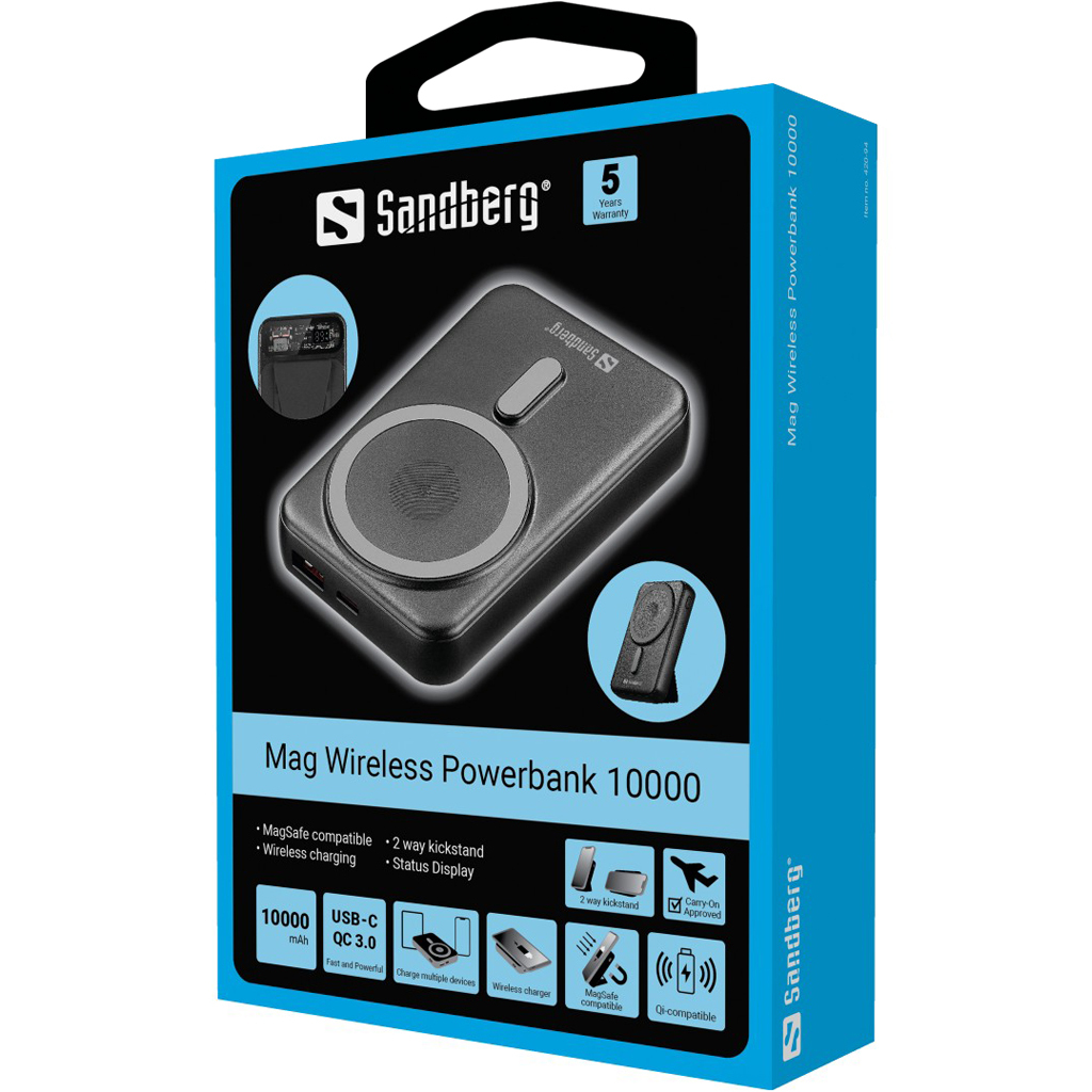 Sandberg 420-94 Powerbank 10000 mAh Kabelloses Laden Schwarz