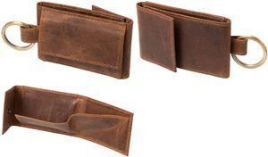Alassio Mini-Geldbörse, aus Leder, braun kleines Münzfach, Scheinfach, mit Metallschlüsselring, - 1 Stück (42243)
