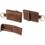 Alassio Mini-Geldbörse, aus Leder, braun kleines Münzfach, Scheinfach, mit Metallschlüsselring, - 1 Stück (42243)