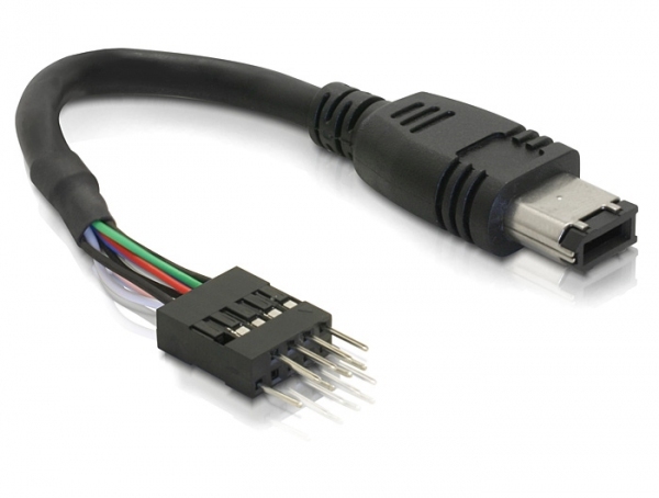 Delock 82379 FireWire-Kabel 6-polig auf IEEE 1394 Header 16.5 cm Schwarz