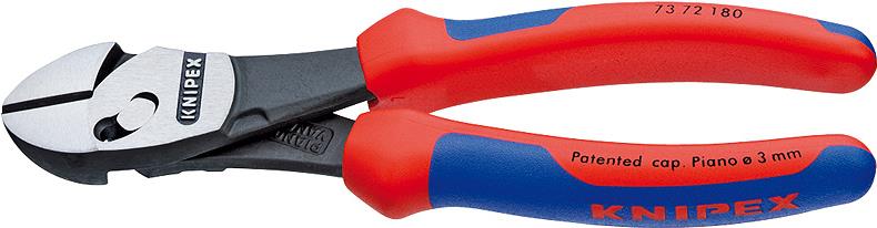 Knipex TwinForce 73 72 180 Werkstatt Kraft-Seitenschneider mit Facette 180 mm