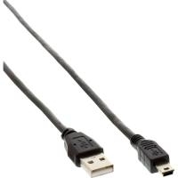 InLine® USB 2.0 Mini-Kabel, Stecker A an Mini-B Stecker (5pol.), schwarz, 5m (33107L)