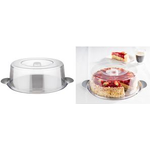 APS Tortenplatte mit Haube, Durchmesser: 300 mm x (H)110 mm Tortenplatte aus Edelstahl 18/0, Haube aus Polystyrol - 1 Stück (65)