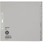 LEITZ Tauenpapier-Register, A-Z, A4, halbe Höhe, 20-teilig grau, 100 g-qm, Lochung: 80 mm, mit Lochverstärkung des (6095-00-85)