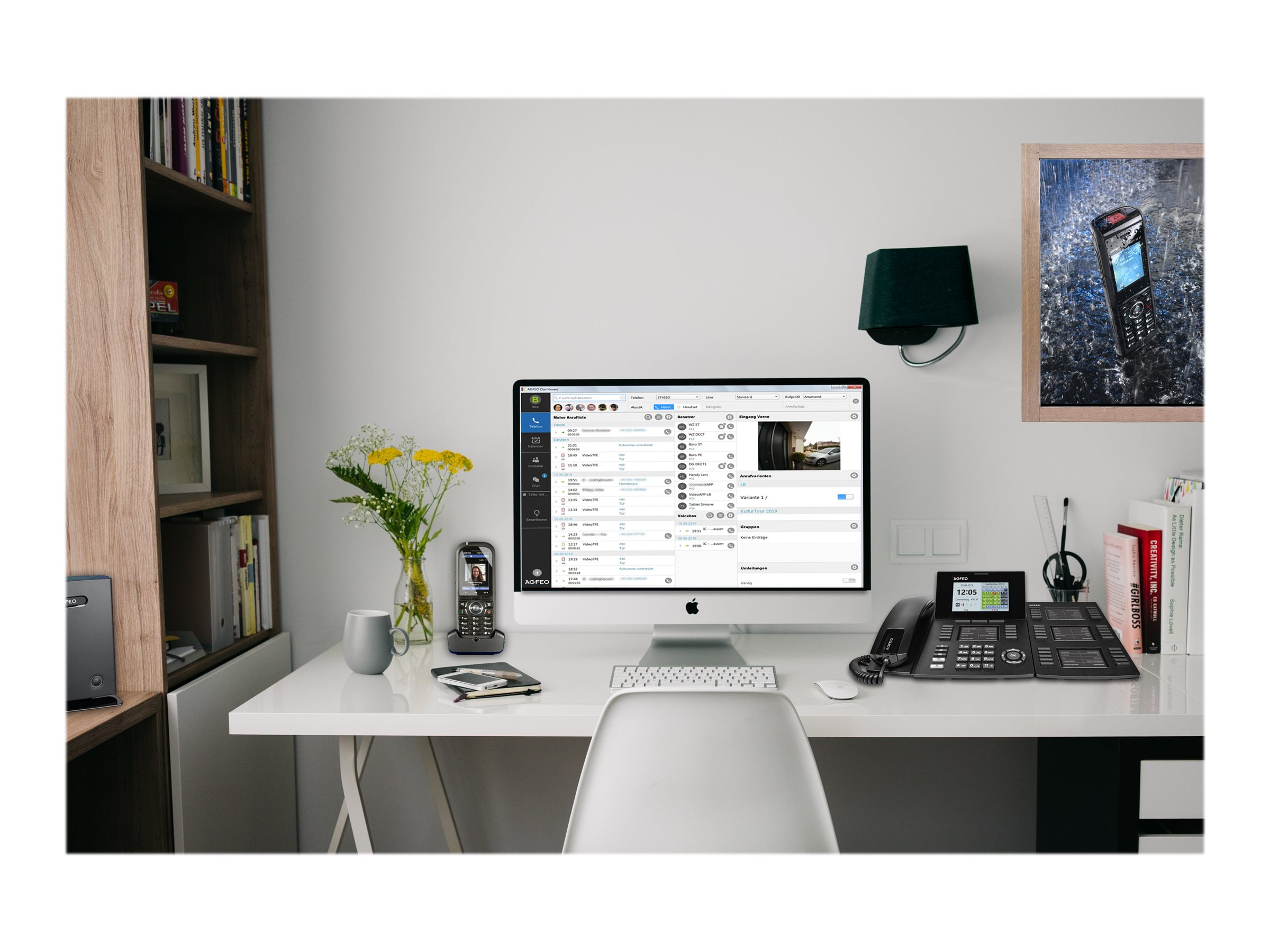 AGFEO DECT 75 IP Schnurloses Erweiterungshandgerät IP-DECT Bluetooth IP65 Schwarz