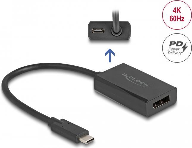 DeLOCK 61059 Videokabel-Adapter 0,15 m USB Typ-C DisplayPort Schwarz (61059)