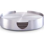 Zeller Present Glas-Untersetzer Edelstahl Ø10cm silber 7tlg (27239)