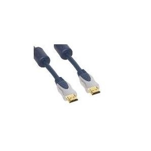 Home-Cinema HDMI Stecker auf HDMI Stecker, verchromte Metall-Stecker, vergoldete Kontakte, 2x Ferrit, HEAC, 3,0m (77473-MHQ)