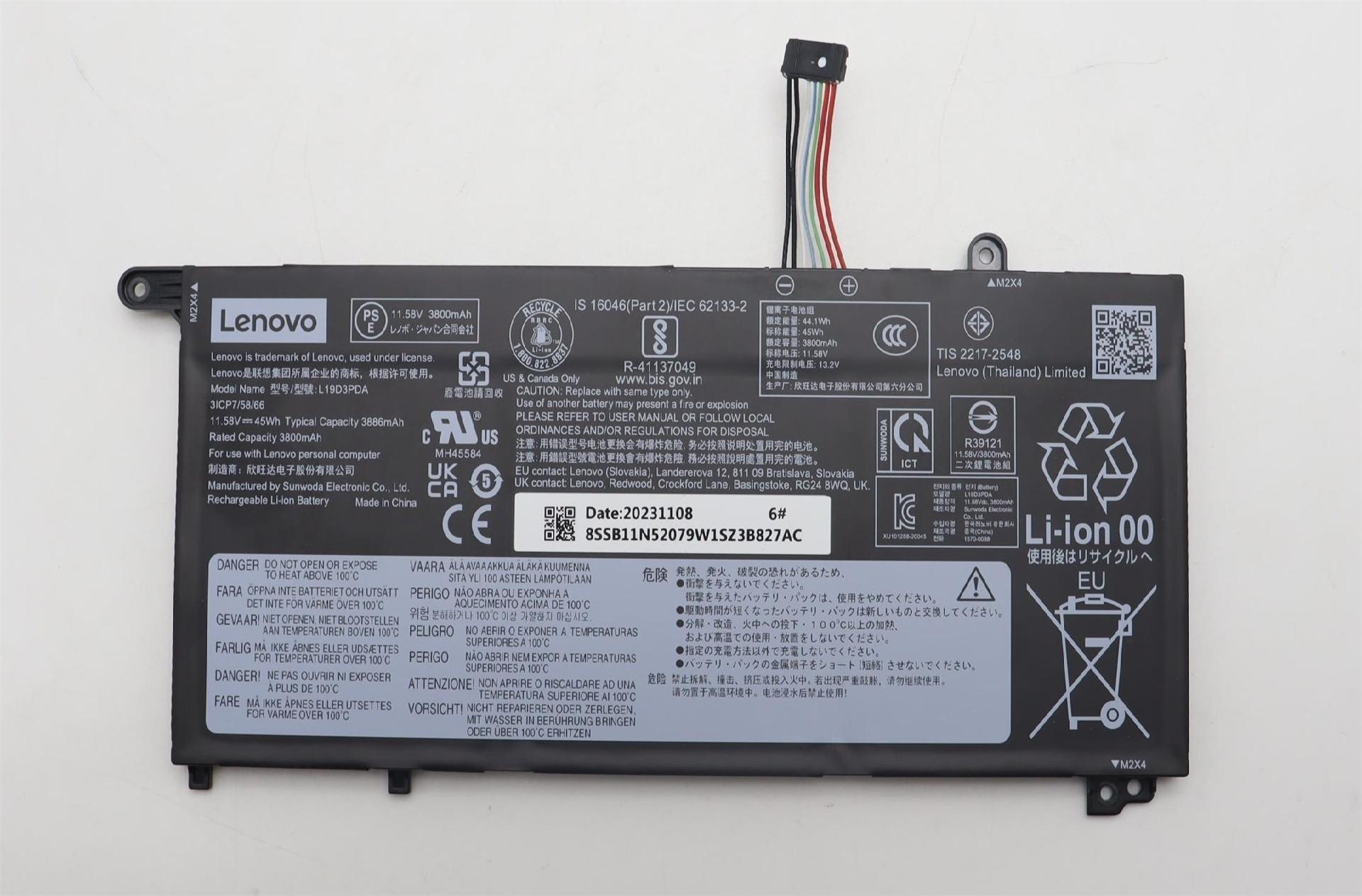 Lenovo 5B11N52052 Akku 45Wh Original 3 Zellen (5B11N52052)