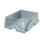 Esselte-Leitz LEITZ Ablagekorb Sorty, DIN A4/C4, grau aus Kunststoff, für Überbreiten bis 253 x 326 mm, heraus - 4 Stück (5231-00-85)