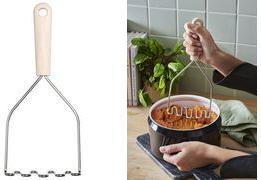 GastroMax Kartoffelstampfer BIO, 280 mm, Edelstahl/creme langlebige Edelstahlklingen, Griffe aus erneuerbaren - 1 Stück (7296-720)