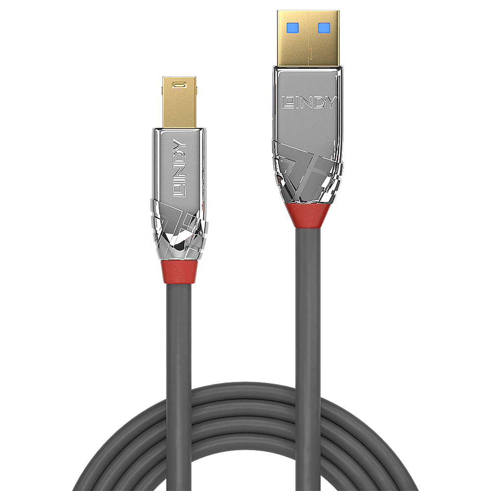 Lindy CROMO 36663 USB-Kabel 3 m USB Typ A auf Typ B 5 Gbit/s Grau