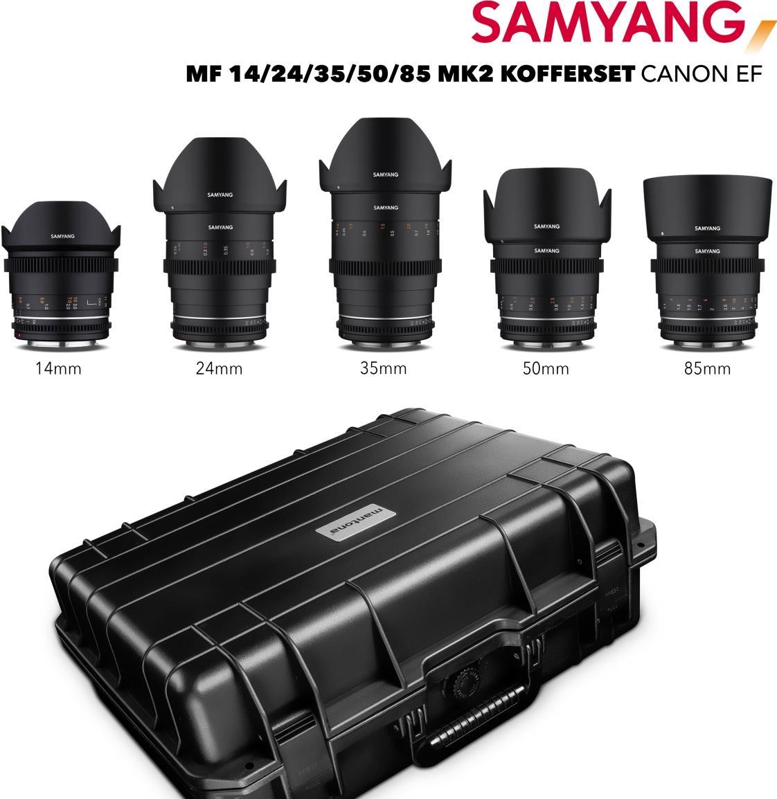 SAMYANG MF 14/24/35/50/85 MK2 VDSLR Koffer Can. EF (23195)