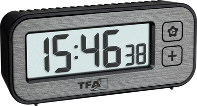 TFA Dostmann 60.2039.10 Quarz Wecker Grau Alarmzeiten 1 (60.2039.10)