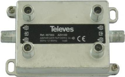 Televes AZ414D 4-fach Abzweiger 5-1218 MHz AD:14dB 457303 (AZ414D)