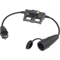 VOLTCRAFT Messadapter [ Schutzkontakt-Gummi-Stecker - Schutzkontakt-Gummi-Kupplung] DLA-1L 16 (DLA-1L 16)