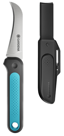 Gardena VeggieCut. Materiallgriff: Kunststoff, Handgrifffarbe: Schwarz, Grün, Material Messer: Edelstahl. Menge pro Packung: 1 Stück(e) (12211-20)