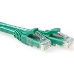 ACT Green 15 meter U/UTP CAT6A patch cable snagless with RJ45 connectors. Cable length: 15 m Cat6a u/utp snagless gn 15.00m (IB2715)