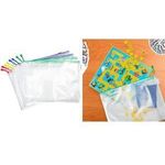 djois Reißverschlusstasche ZIPPER, DIN A3, PVC, sortiert mit verstärkten Fäden, transparent, spritzwassergeschützt, - 8 Stück (509039)