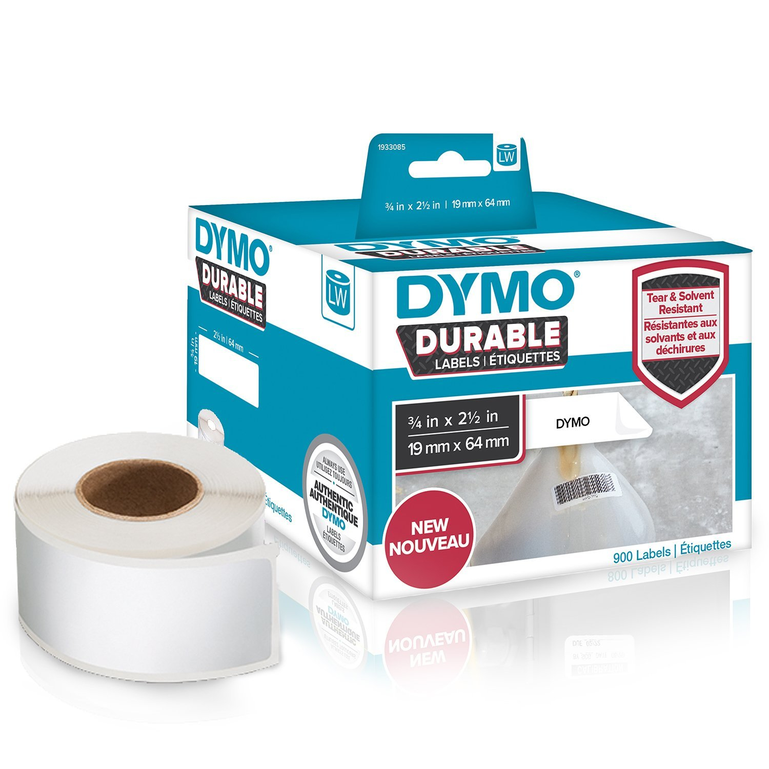 DYMO LabelWriter DURABLE Etiketten 64 x 19 mm 900 Etiketten Weiß