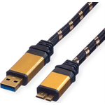 ROLINE Gold USB 3.0 Kabel, USB A - Micro B ST/ST 0,8m (11.02.8878)