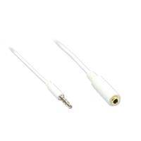 Klinkenverlängerung 3,5mm, Stecker an Buchse (4polig), weiß, 5m, Good Connections® (AS-35V4W5)