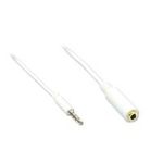 Klinkenverlängerung 3,5mm, Stecker an Buchse (4polig), weiß, 5m, Good Connections® (AS-35V4W5)