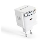 RealPower GaN Charger 65W weiß 2x USB-C PD Netzteil kompaktes 65-Watt-Ladegerät