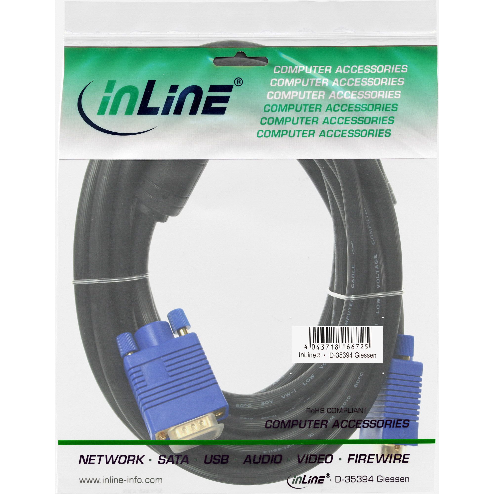 InLine Premium VGA-Kabel 3 m Schwarz