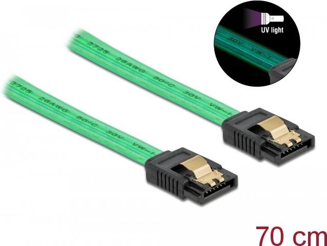 DeLOCK SATA 6 Gb/s Cable UV glow effect (82112)