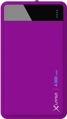XLayer Colour Line - Powerbank - 4000 mAh - 14,8 Wh - 1 A (USB) - auf Kabel: Micro-USB - lila (215856)
