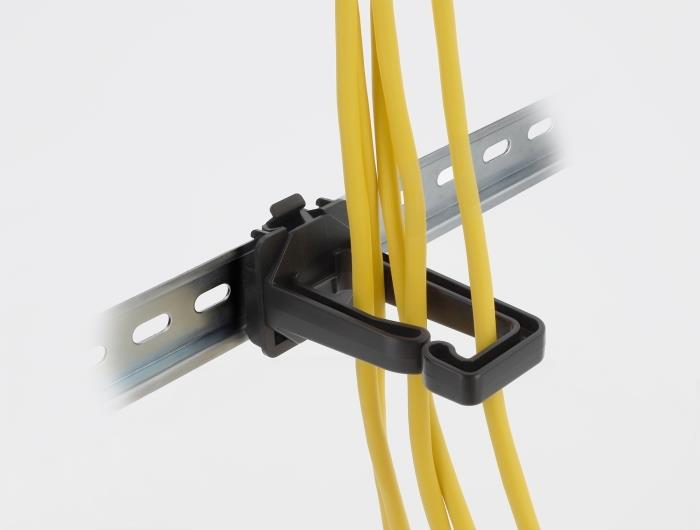Delock Kabelbügel 70 x 24 mm mit Montageplatte zur Hutschienenbefestigung (90769)