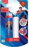 Maped Kunststoff-Radierer SUPERMAN + Ersatzradierer, Blister im Lippenstiftformat, Radierer über Drehsystem heraus - 1 Stück (152033)
