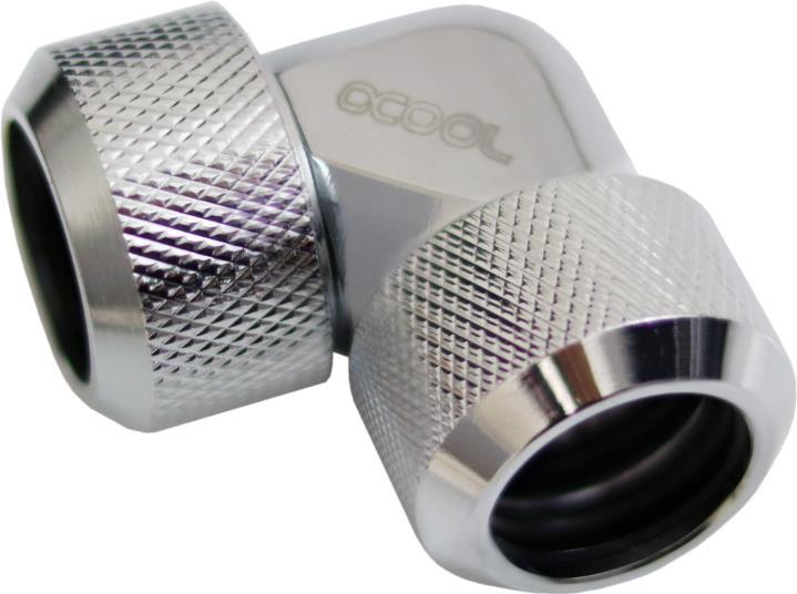 Alphacool Eiszapfen 16mm HardTube Anschraubtülle 90° L-Verbinder Acryl- Messingrohre - Chrome (17445)