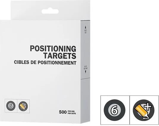 CREAFORM PEEL 3 Positioning Targets 6mm w. Black Contour and REGULAR Adhesive 1x500 (ACC-P3D-PTBC3)