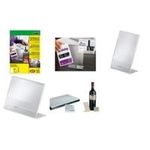 sigel Info--Preisaufsteller, Acryl, DIN A7, schräg Tischaufsteller glasklar, einseitige Präsentation (PA100)