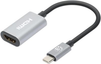 Manhattan USB-C auf HDMI-Adapter 4K 60Hz Alu Space grau - Digital/Daten (153973)