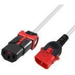 ACT Powercord C13 - C14 Dual IEC LOCK white 0.5 m (AK5506)