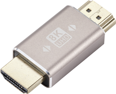 SpeaKa Professional SP-11301996 HDMI Adapter [1x HDMI-Stecker - 1x HDMI-Stecker] Grau UHD 8K @ 60 Hz, UHD 4K @ 120 Hz Stecker 180° gedreht (SP-11301996)