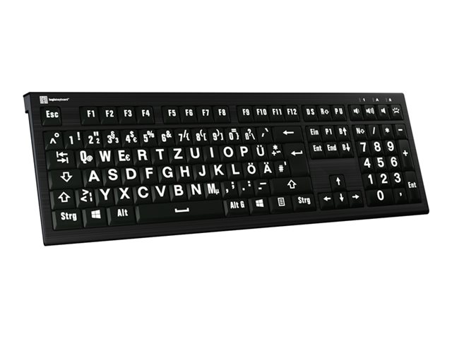 LogicKeyboard Largeprint ASTRA 2 Tastatur QWERTZ Deutsch Weiß auf Schwarz
