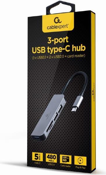 Gembird A-CM-COMBO5-02 Notebook-Dockingstation & Portreplikator Kabelgebunden USB 3.2 Gen 1 (3.1 Gen 1) Type-C Silber (A-CM-COMBO5-02)