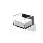 WEDO Zettelbox "acryl exklusiv", glasklar/schwarz aus Acryl, mit 500 Blatt weißem Papier gefüllt (90 x 90 mm) (60 7001)
