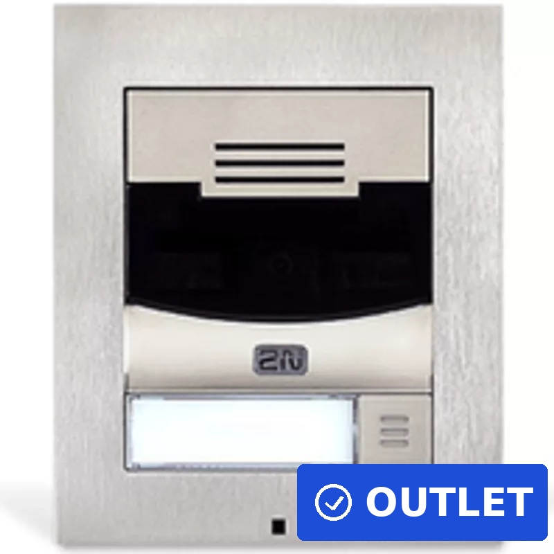 2N 9155301F IP Solo Video-Zugangssystem Außengerät Nickel Unterputzmontage IK08 (9155301F) (geöffnet)