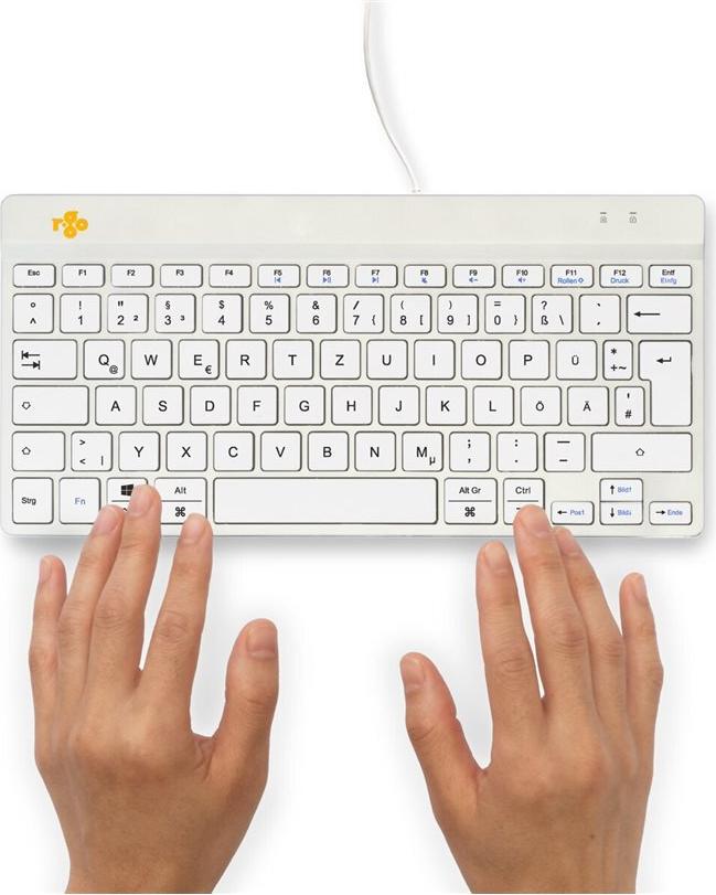 R-Go Compact Break Tastatur USB-C QWERTZ Deutsch Weiß