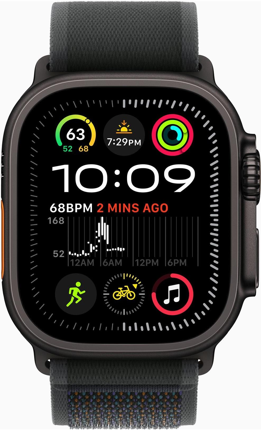 Apple Watch Ultra 2 GPS + Cellular 49mm Black Titanium Case mit Black Trail Band - S/M (MX4U3FD/A)
